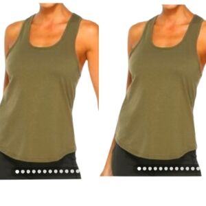 Lot Of 2 Ideal T Olive Green Tank Tops Sz Lg